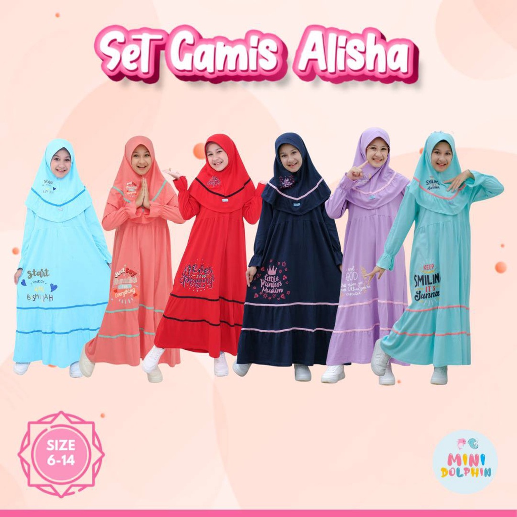 Gamis anak Set Gamis Alisha by Mini Dolphin