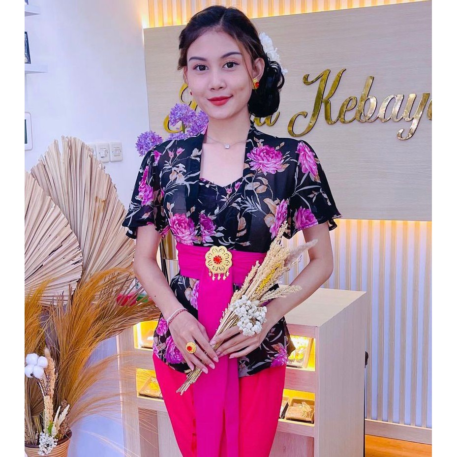 Jual Kebaya Sifon Lengan Rumbai Atau Kupu Kabaya Bali Kebaya Sifon