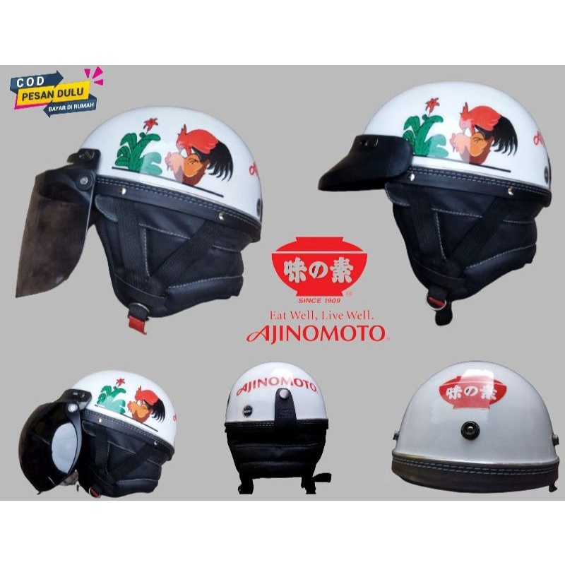 HELM CHIPS RETRO // HELM CHIP DEWASA // HELM CHIPS MOTIF AYAM