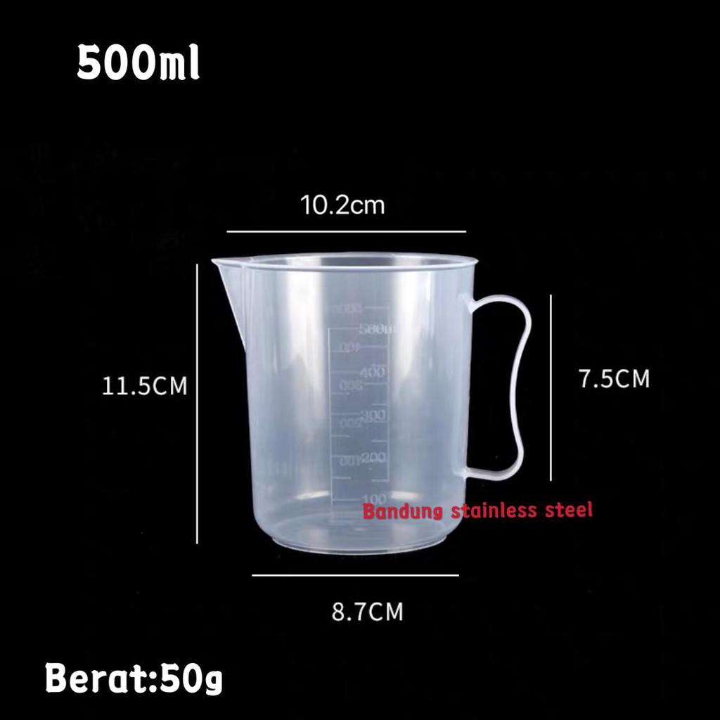 Gelas ukur plastik 500ml measuring cup 500 ml murah garis 