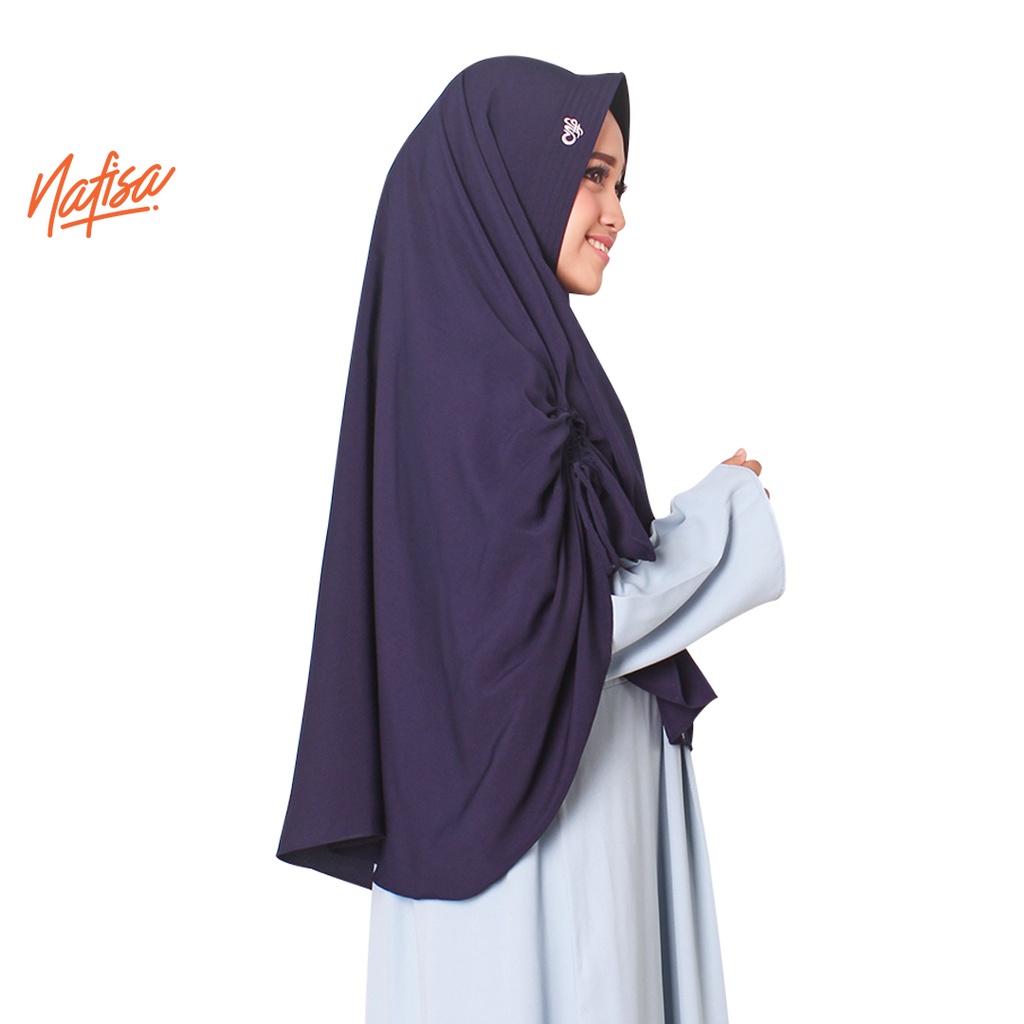 Hijab Nafisa Instan Fara - Jilbab Bergo Serut Samping - Bahan Wolfis - Hijab Instan Syari