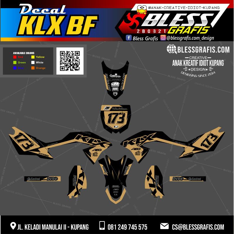 Decal KLX BF Hitam kombinasi Decal | Sticker