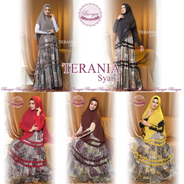 Terania syari by bungas/bungas/ori/gamis syari/baju gamis/ottd hijab