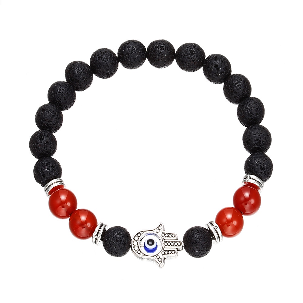 Gelang Manik-Manik Batu Vulkanik Mata Iblis Warna-Warni Untuk Pria Dan Wanita
