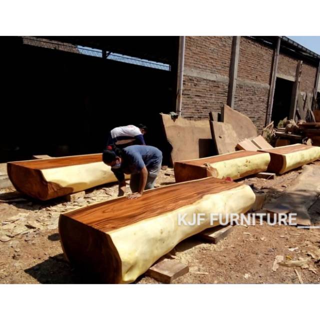 Bangku solid trembesi alami kayu solid balok trembesi