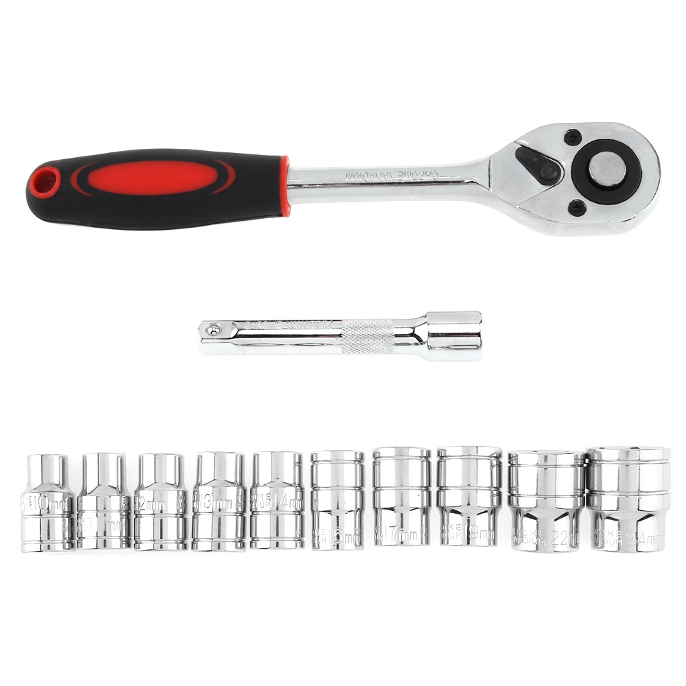 Sockets Hand Tools Socket Wrenches 12pcs 1/2 Ratchet Socket Wrench Set
