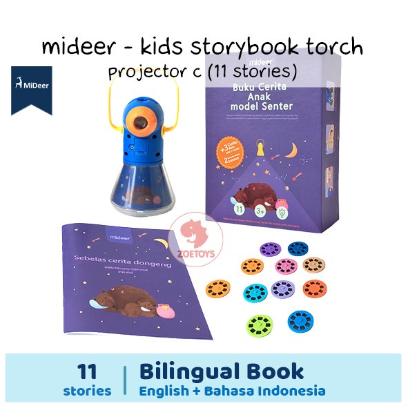 Zoetoys Mideer Kids Storybook Torch ( Projector ) C 11 Story | Buku Cerita Model Senter Fairy Tale E