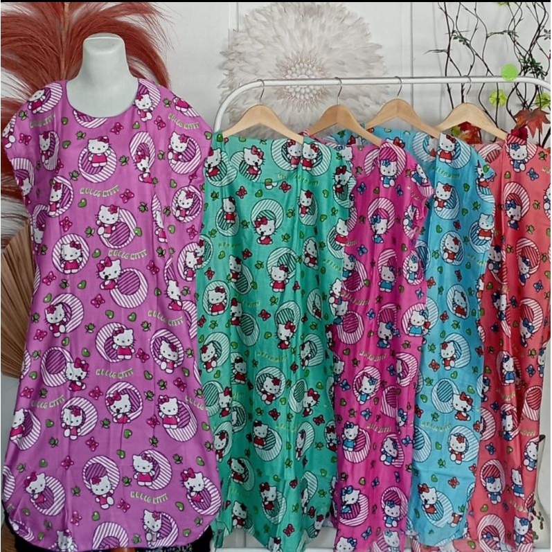 Daster Midi Jumbo Adem Ecer Grosir bs pilih motif murah bali karakter bunga ibu panjang hamil ld 120-Motif MJHL