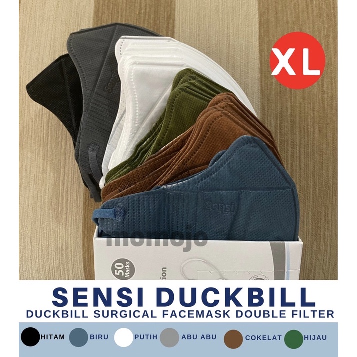 MASKER SENSI DUCKBILL XL SURGICAL FACE MASK DOUBLE FILTER 4 PLY EARLOOP