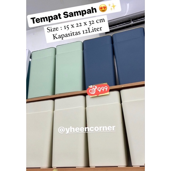 Tempat sampah plastik tertutup untuk ruang tamu / kamar mandi kapasitas 12 liter