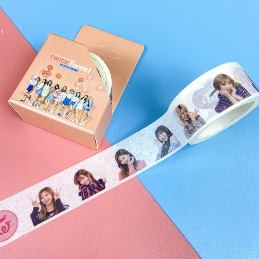 Stiker Kertasselotip Washi Gambar Kartun KPOP BTS Twice Untuk Scrapbook