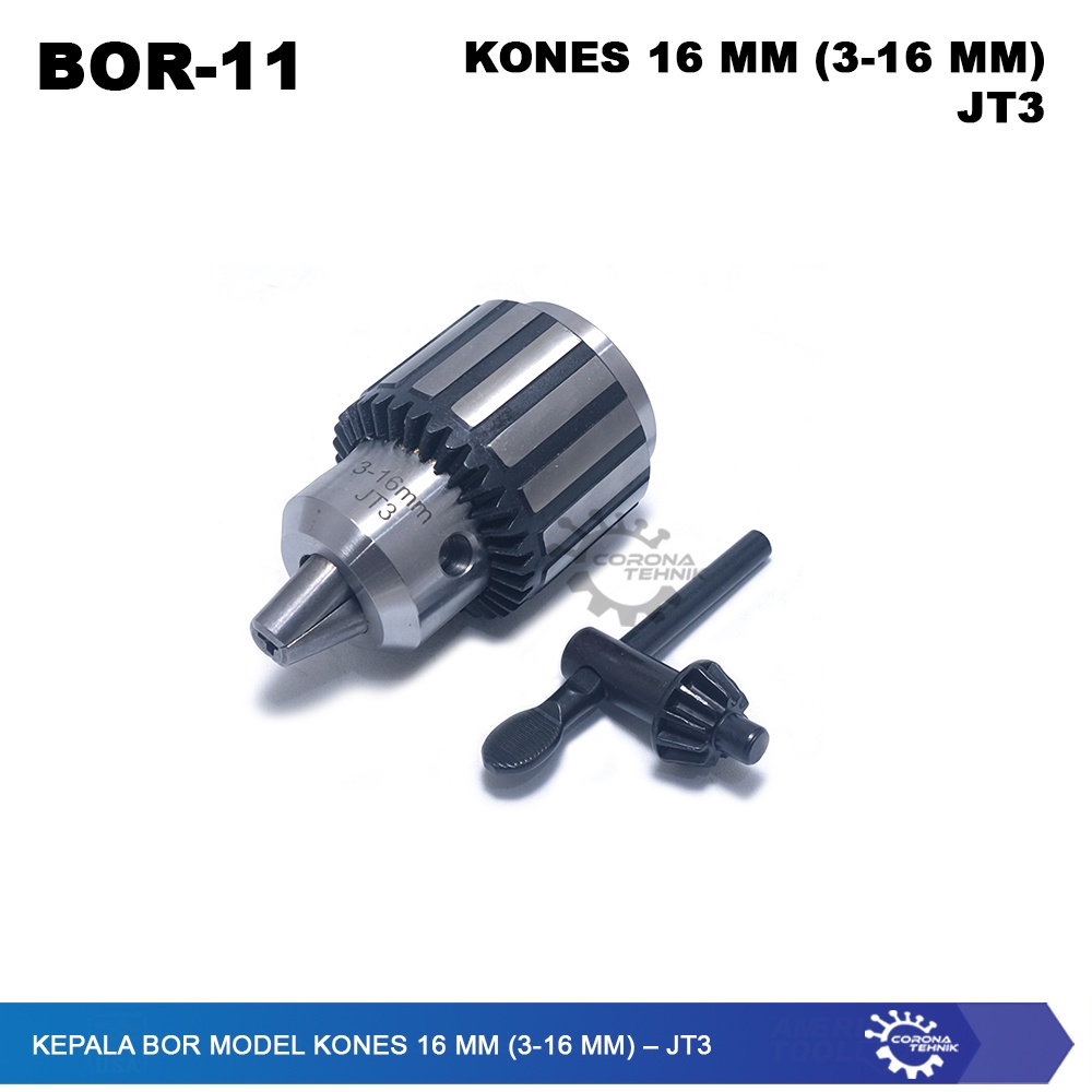 JT3 - Kepala Bor Model KONES 16 mm (3-16 mm)