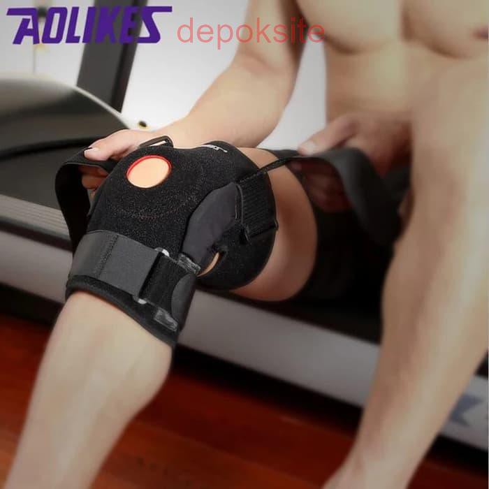 7907 AOLIKES Knee Pad Support Penyangga Lutut Almunium Plate Knee Patella Terapi Deker Lutut Kneepad