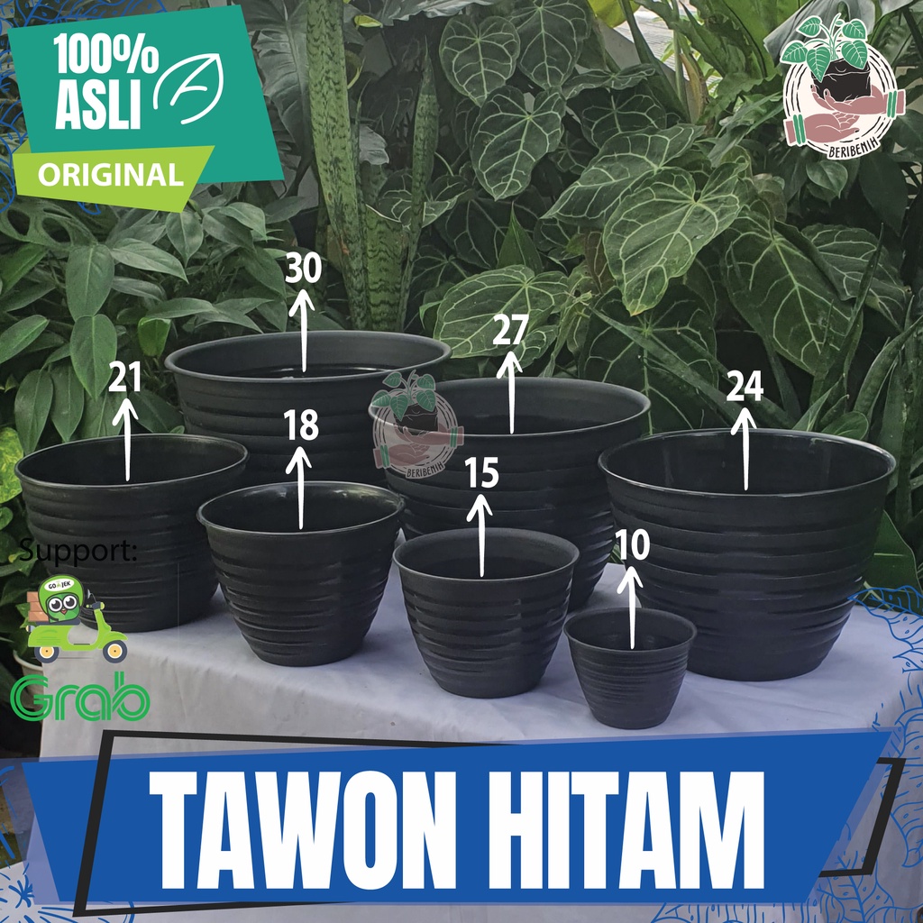 Pot Tawon Hitam Budi Jaya Original Pot Bunga Tanaman Hias Bahan Plastik Kuat Tahan Lama Semua Ukuran