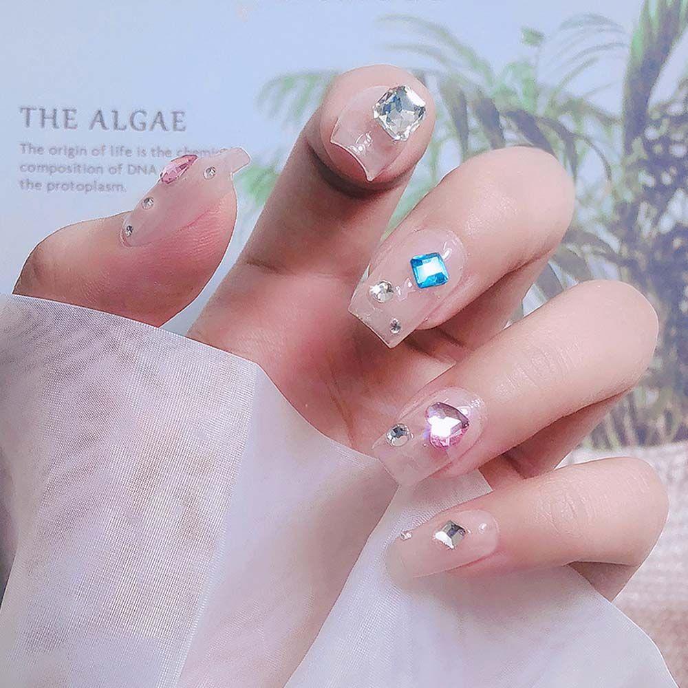 Mxbeauty Dekorasi Nail Art DIY Super Flash Nail Tips Manikur Aksesoris Warna Campur Hiasan Kuku Kristal