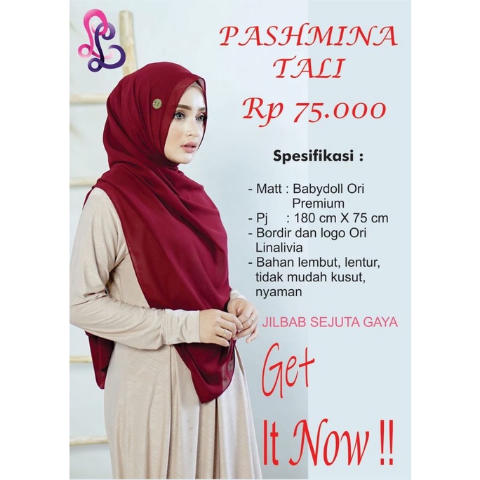 Pashmina polos tali by LinaLivia Hijab