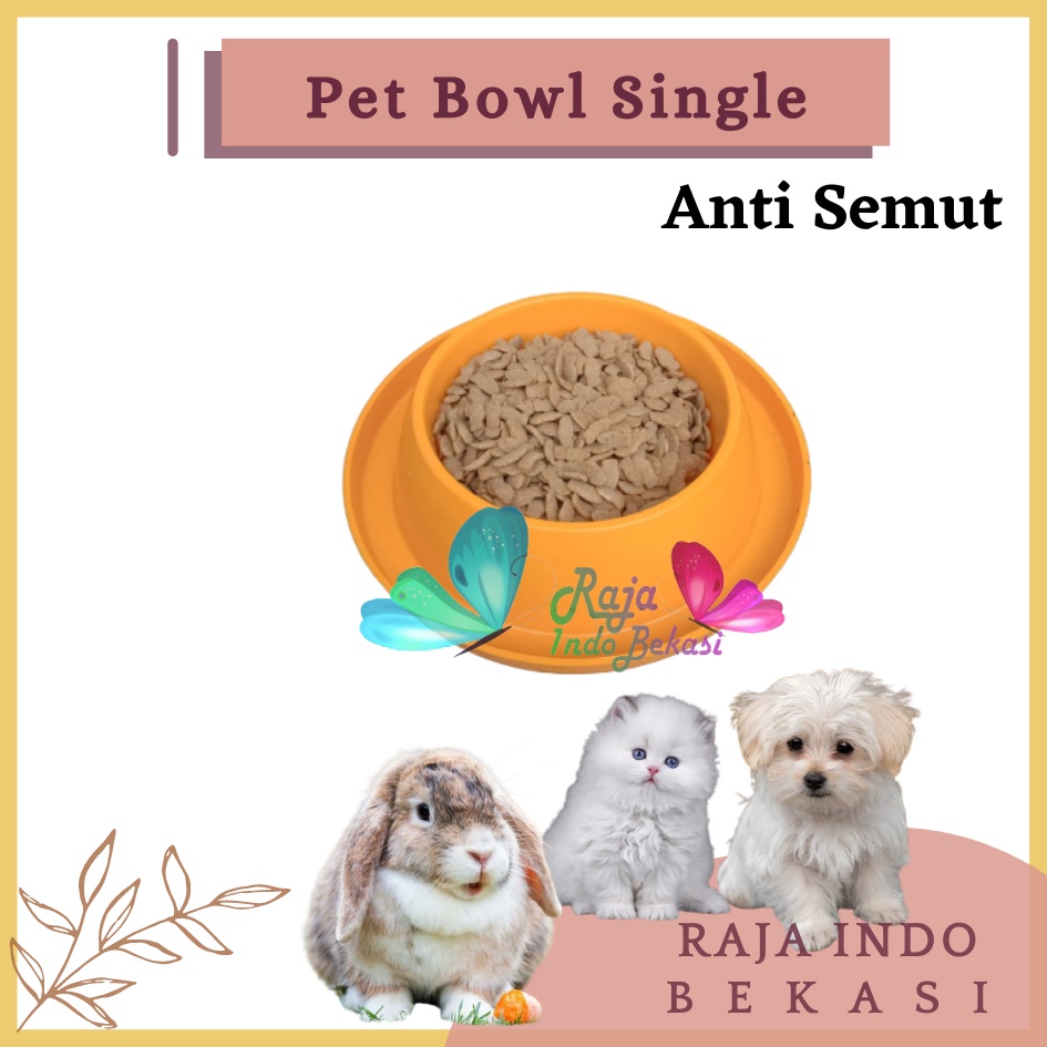 Rajaindobekasi Pet Bowl Singel Anti Semut Tempat Makan Minum Anjing Kucing Kelinci Hewan Peliharaan Mangkuk Mangkok Cepuk Wadah Pakan Hewan Pet Bowl Dispenser Stainless Ceramic Gantung Stand Kayu