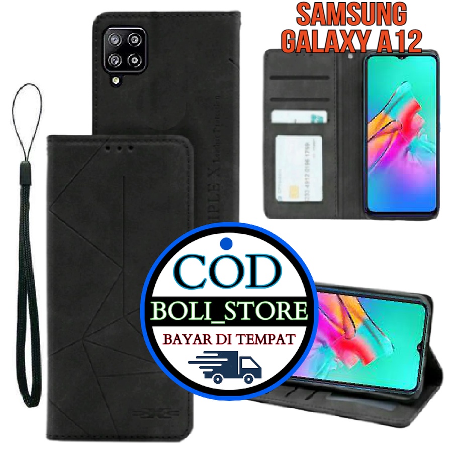 CASE HP SAMSUNG GALAXY A12 Flip Case Flip Motif Dompet Casing HP Flip Motif Wallet untuk SAMSUNG A12