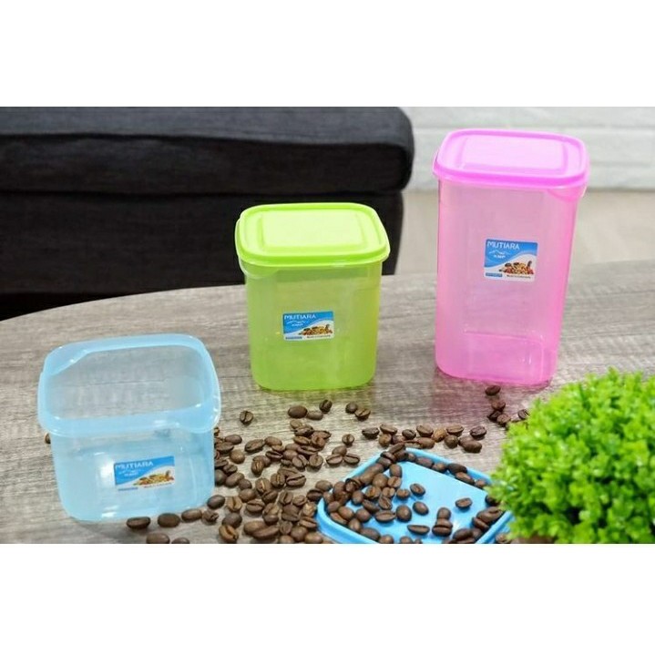 Toples Plastik Ukuran 500 ML 800 ML 1000 ML Zayn Tempat Cemilan Food Storage Wadah Makanan / Coklat