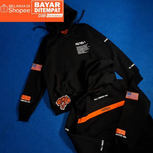 SWEATER HOODIE PRIA  H M  NASA SIZE M L XL XXL Shopee 