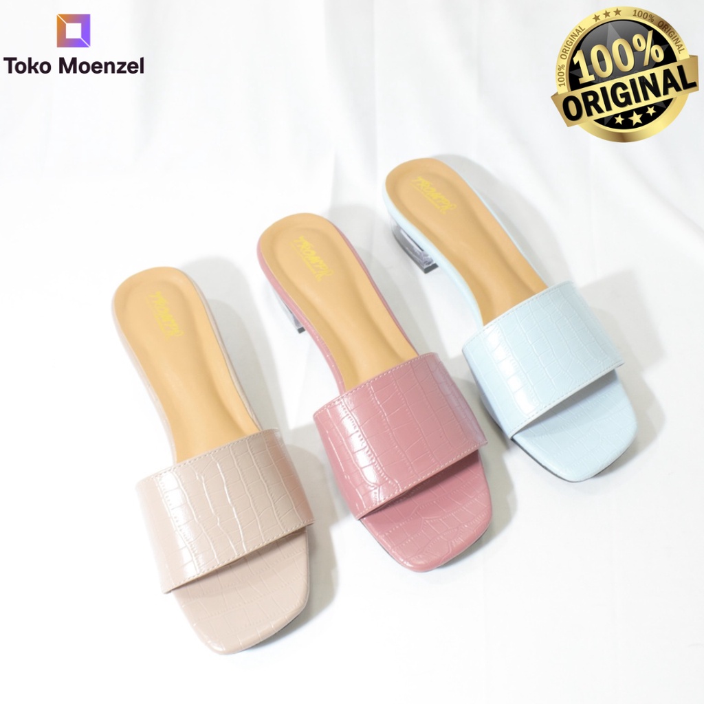 Sandal Heels Anak Perempuan Cewek Remaja Hak Kaca Andin Bahan Stenly Soll Karet Non Slip