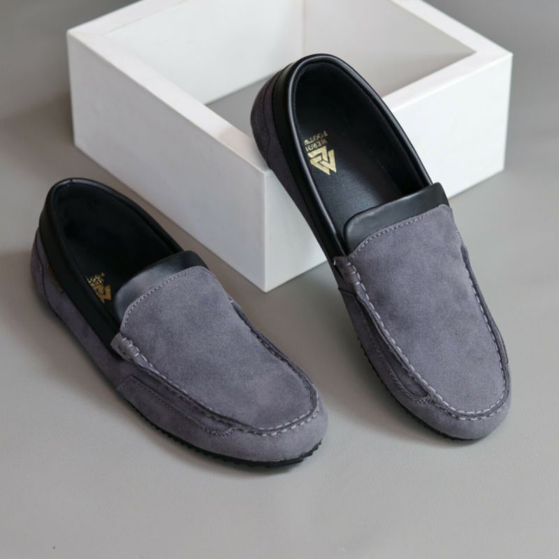 KILLIAN | Sepatu Kasual Pria Slip On Santai Kulit Suede Pansus Santai Trendi