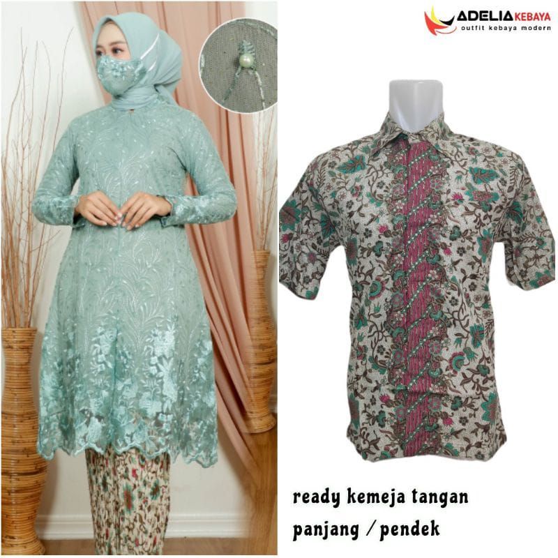 set couple kebaya tunik BUSUI FRIENDLY kebaya modern set couple kebaya-Set couple wardah