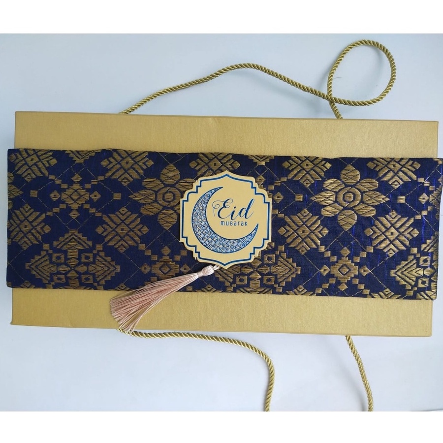 Box Hampers Biru Dongker PARCEL LEBARAN kado Premium Kue Kering Idul Fitri Murah