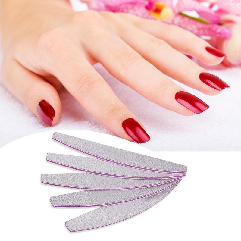 NAIL FILE 100/180 HALF MOON KIKIR KUKU buffer nail file minimize dust