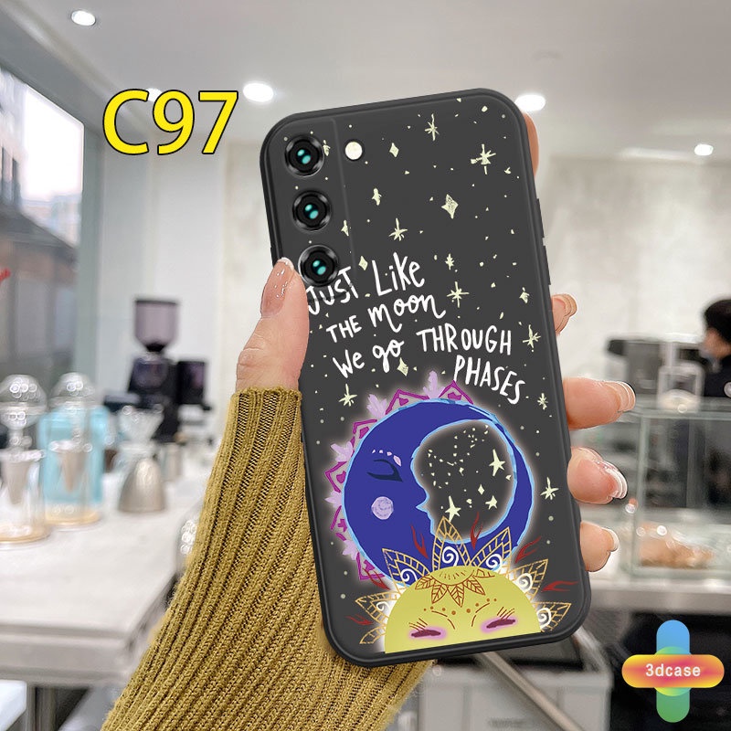 Casing Soft TPU Case Samsung A32 A52 A12 A13 A13LITE A23 A51 A10S A50 A20S J2 J7 Prime A02S A03 A20 A72 A50S A10 A30S A52S A30 M12 M10 M01S A54 A15 A16 A9 A5 Y12 Y20 A12 Cute Moon Pattern Anti-fall Case