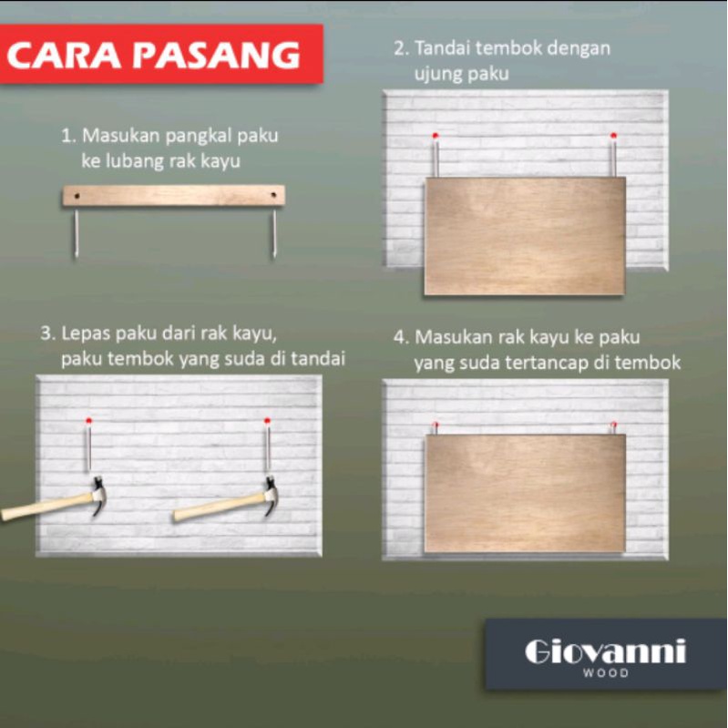 Ambalan rak dinding hiasan dinding rak minimalis warna hitam dan putih