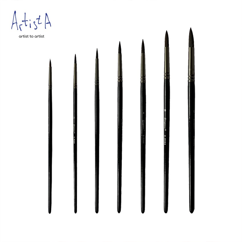 

Artisttoartist aesthetic Black round brush set hardcase for watercolor acrylic/akrilik giorgione