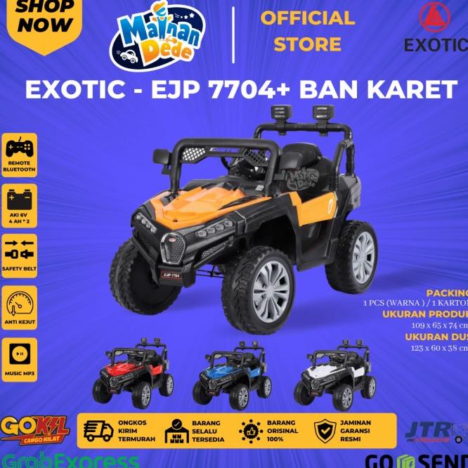 Mainan Mobil Aki Anak Jeep Exotic Ejp 7704 / Ejp 7704+ Ban Karet