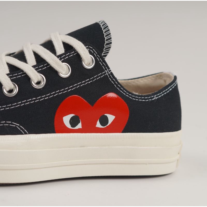 Sepatu Converse x Comme Des Garcons PLAY All Star Chuck ‘70 OX Black