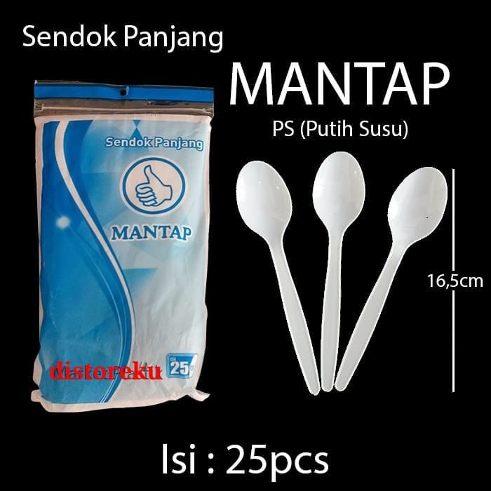 isi 25pcs sendok makan plastik panjang putih susu kualitas tebal supra mantap