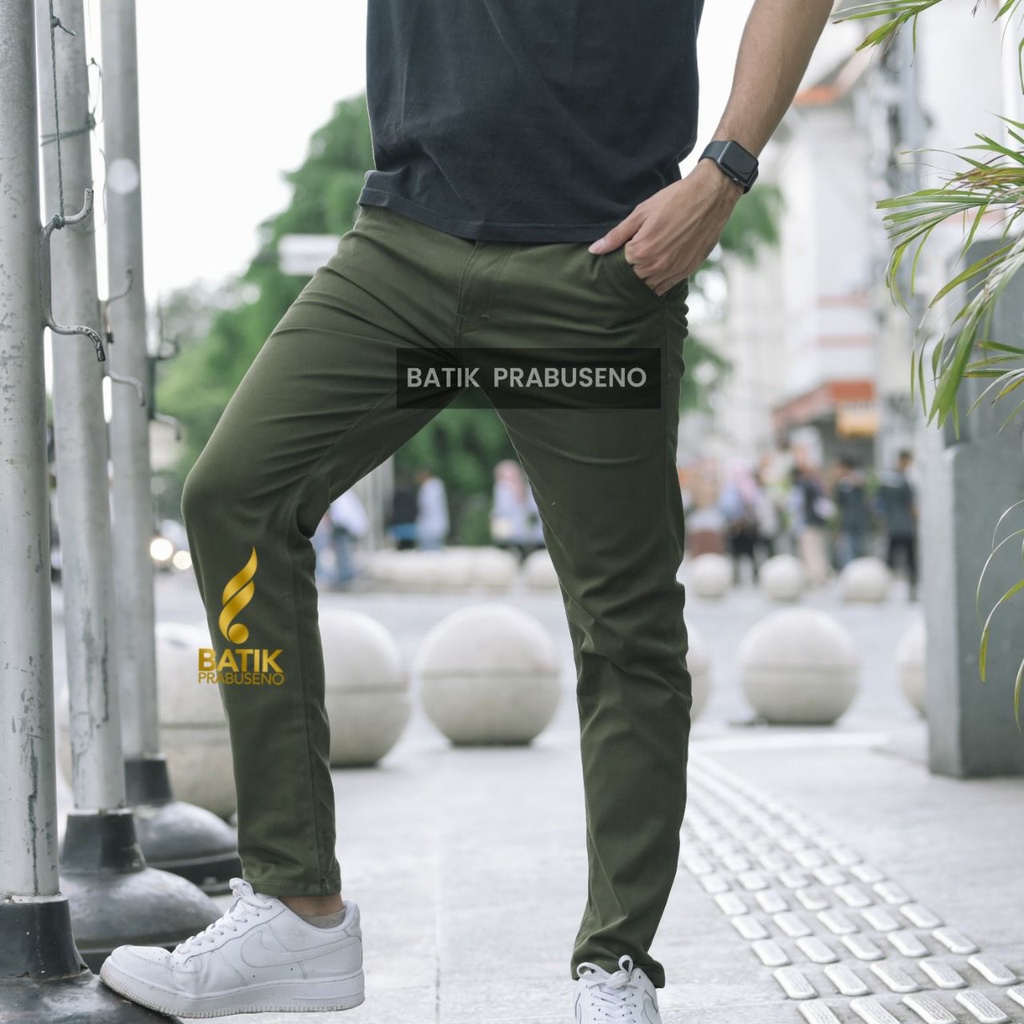 ARMY Celana Panjang Chino Chinos Pria Cowok Cowo Laki Laki Slimfit Slim Fit Big Size Jumbo Standar O