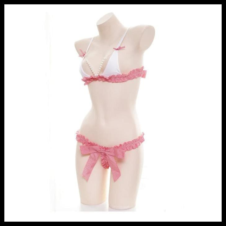 BRA SEXY MUTIARA PIJAT THONG DASI KUPU-KUPU BRA SET CELANA DALAM B062 - MERAH, FREE