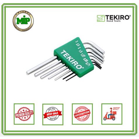 Tekiro Kunci L Set Elektronik 7 Pcs Sae/Kunci L pendek