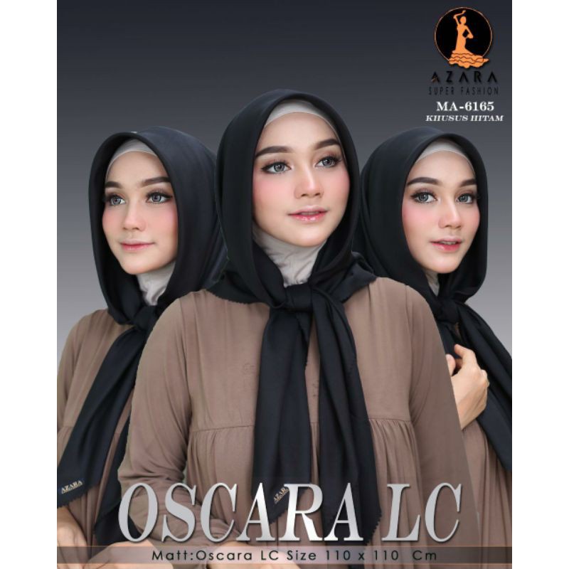 [KHUSUS HITAM] S4 OSKARA HIJAB  AZARA SEGIEMPAT VOAL MIRACLE LASER CUT ANTI AIR