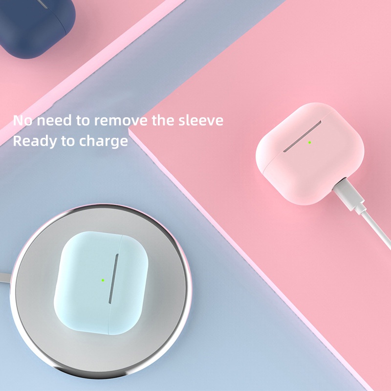 Airpods Pro softcase Silicone silikon Cover Case Untuk Apple Airpods Pro Case Stiker Bluetooth Case Untuk Airpod Untuk Air Pods Pro Earphone Aksesoris Kulit dust proof Airpods  Liquid Soft casing Case Airpods-8