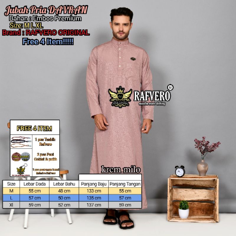 Jubah Pria DAVRAN ORIGINAL RAFVERO - Jubah Pria Terbaru - Jubah Pria Embos