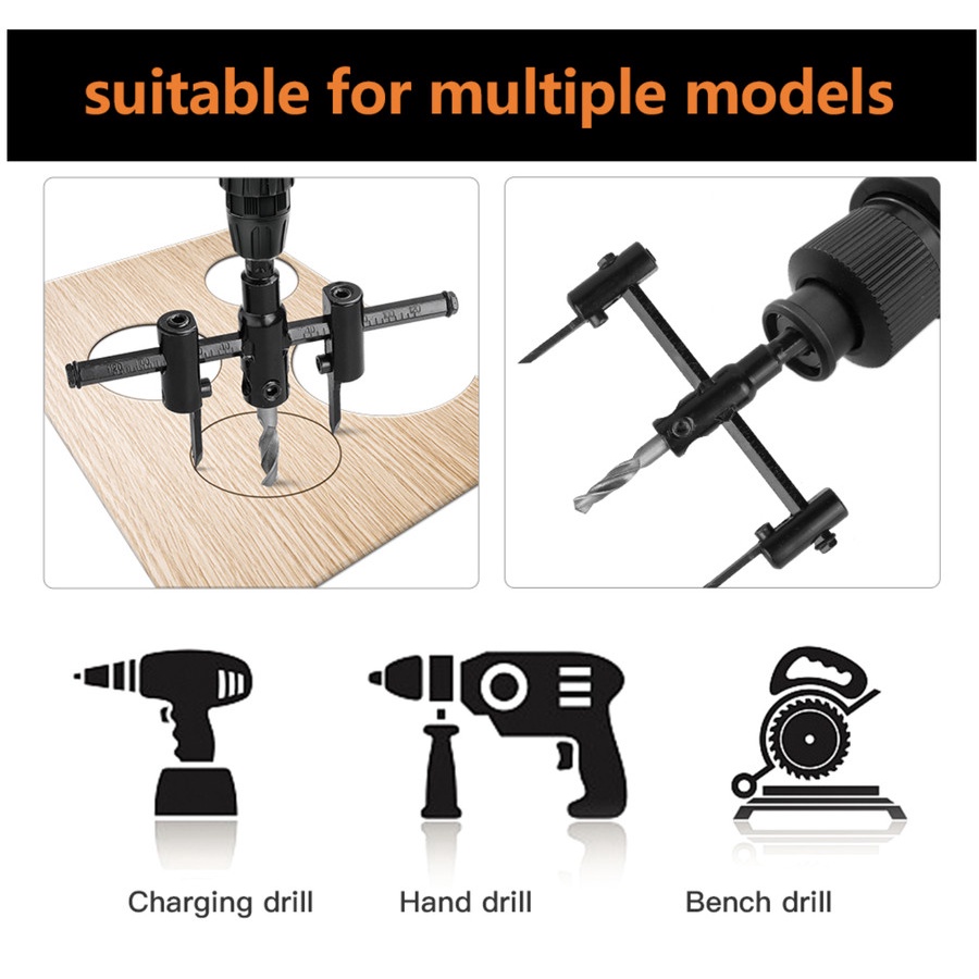 IKURA ACC201 Adjustable Circle Cutter 30-120 mm Hole Saw Mata Bor Kayu