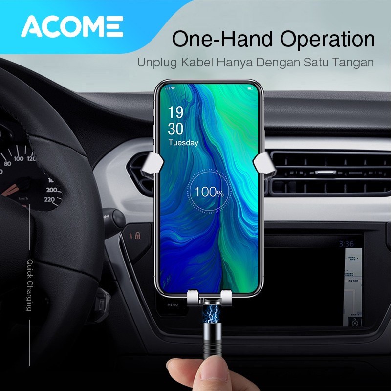 Acome Kabel Data Strong Magnetic Fast Charging 2.4A 100 cm Garansi Tahun AXM – Plug Micro USB