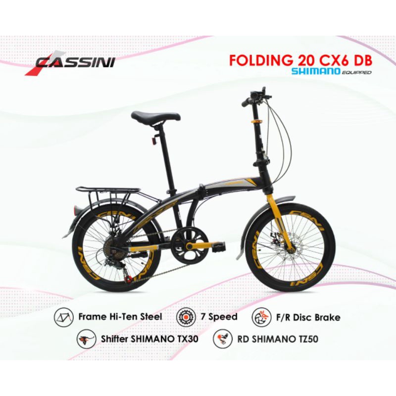 Sepeda lipat trex cassini 20 inch 7 speed SHIMANO MURAH