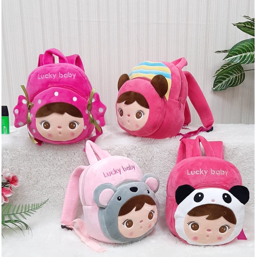 Tas Ransel Ufufy 2Resleting Mickey Minnie Sweet Girl/Backpack Anak Sekolah PAUD TK