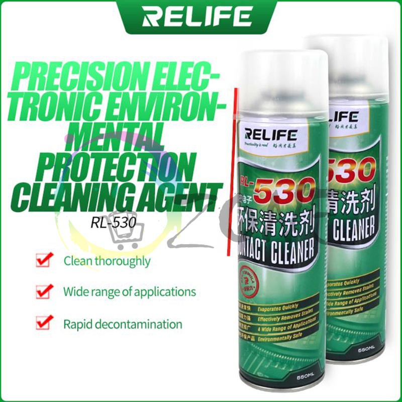 CONTACT CLEANER RELIFE RL-530 550ML CAIRAN PEMBERSIH KACA LCD DAN PCB