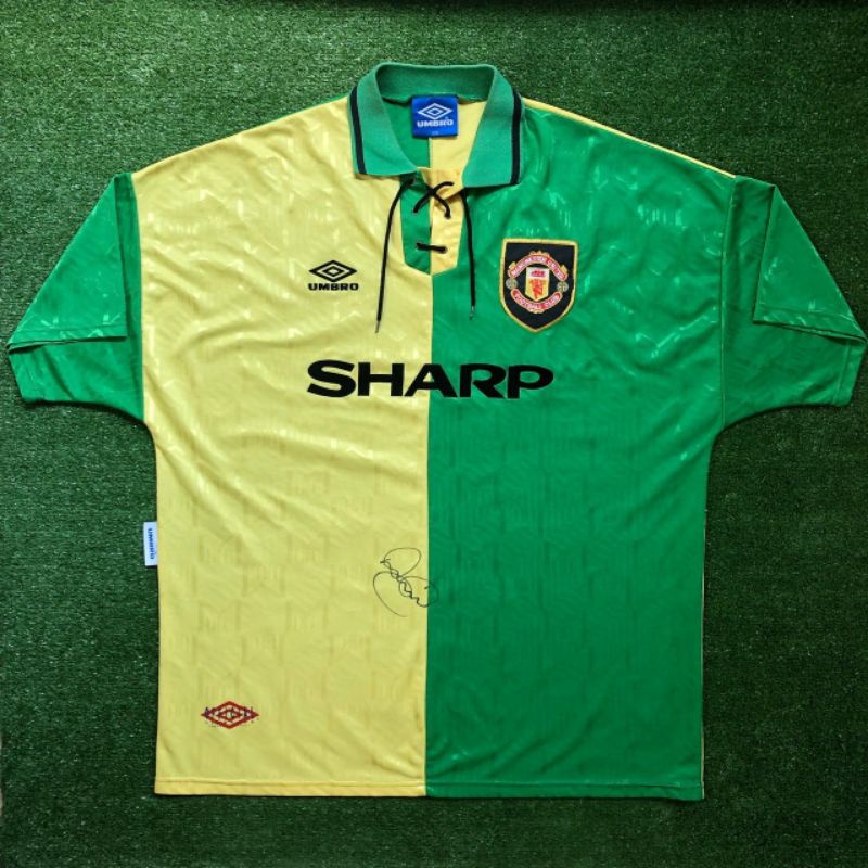 Manchester United Newton Heath 1992 - 1993 3rd Away Umbro With David May Signed