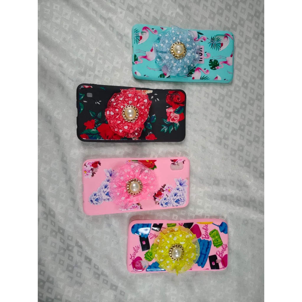 SOFT CASE KARAKTER POPSOCKET BUNGA 5D VIVO V15