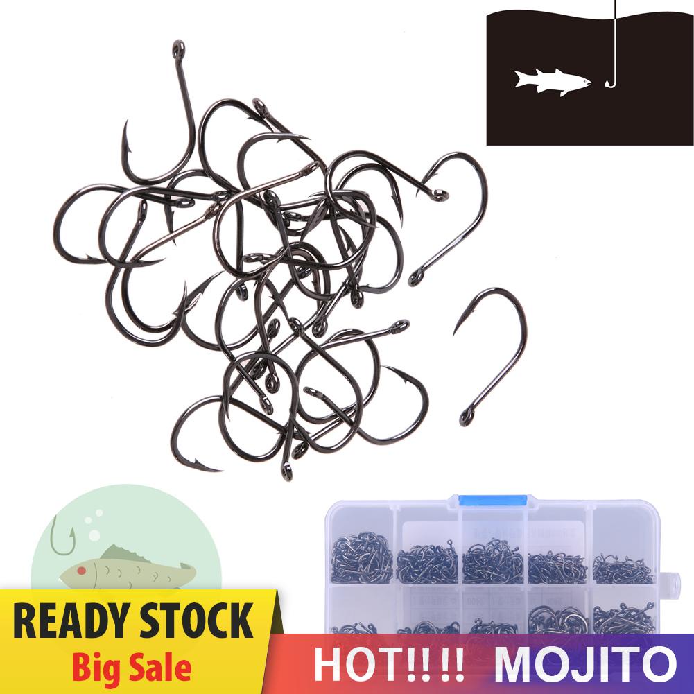 MOJITO Fishing Hook Jig Hooks with Hole Fly Fishing Tackle Box Carbon Steel Fishho