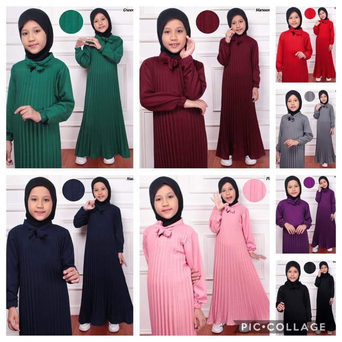 GAMIS PLISKET ANAK / GAMIS PLISKET MAXY ANAK / GAMIS PITA TALI ANAK 3-12 TH